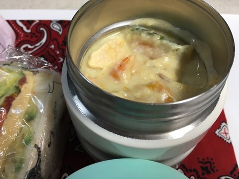 スープポットで時短!お弁当にかぼちゃのシチュー